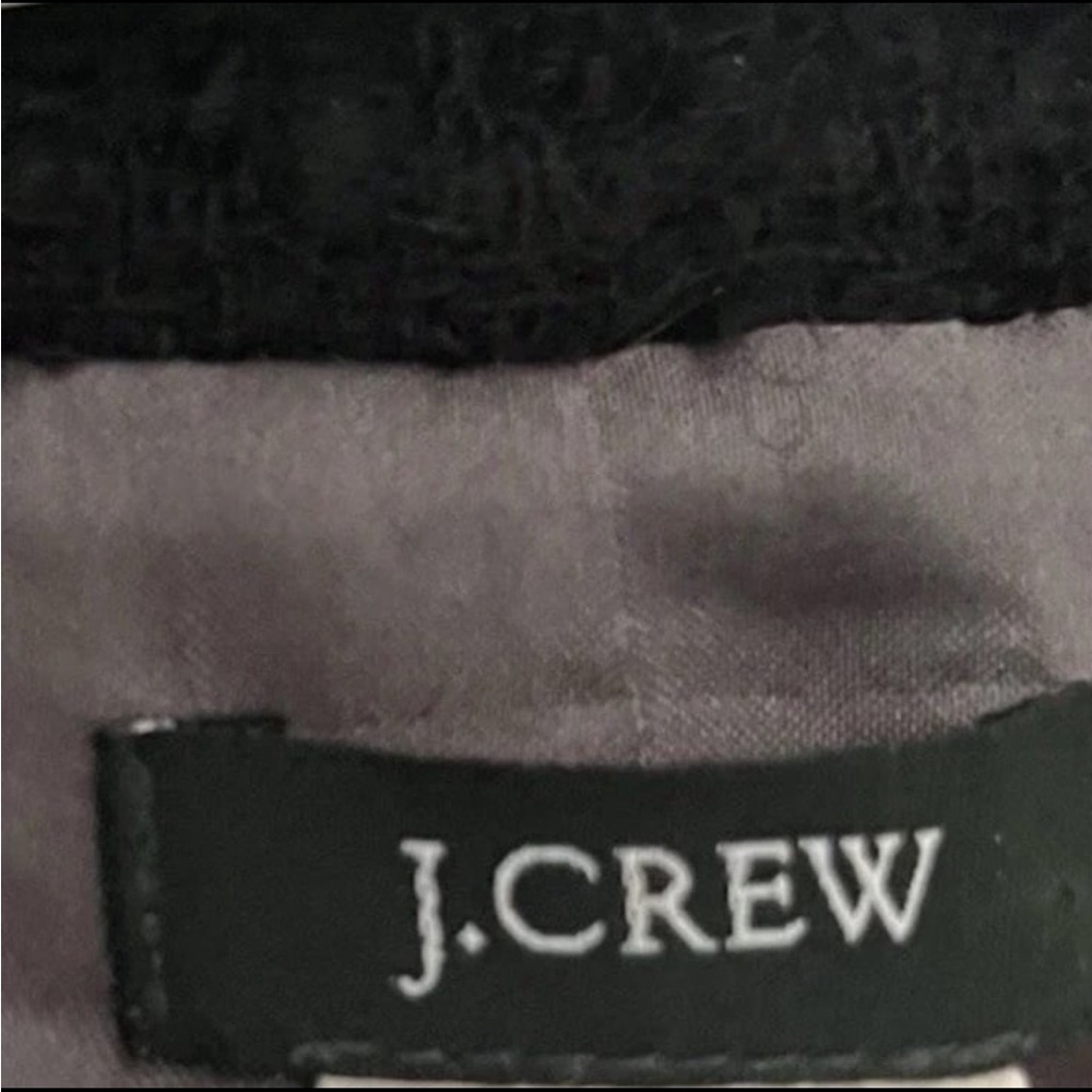 J. CREW BOUCLÈ TWEED PENNY JACKET BLACK ROUND COLLAR SILK TRIM OLD MONEY SIZE 6 - Picture 4 of 14